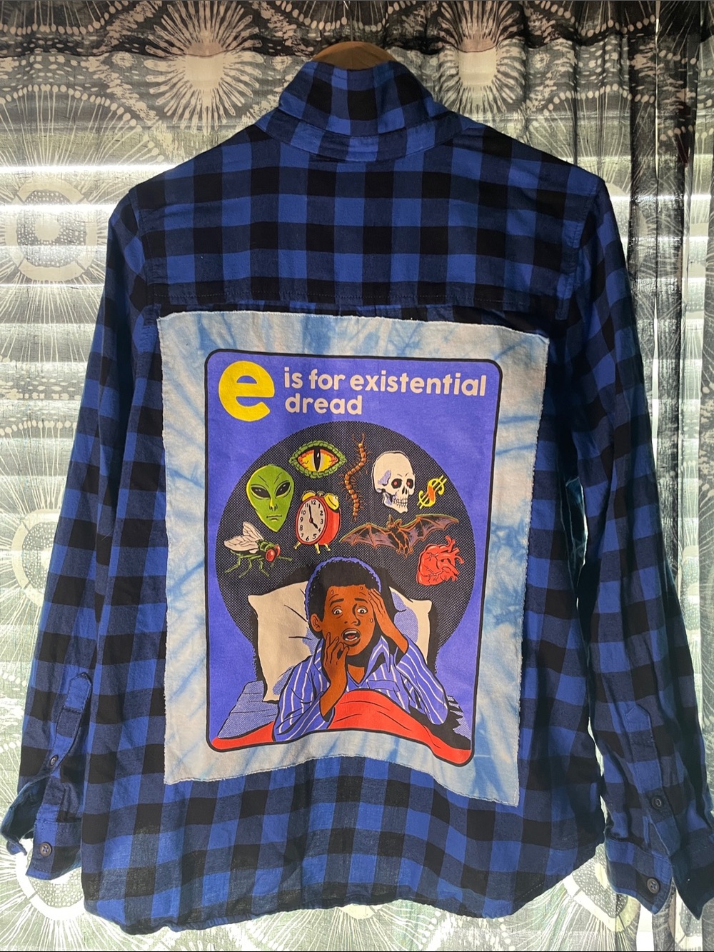 So Perfectly Soft Blue Checkered Flannel With Back Patch